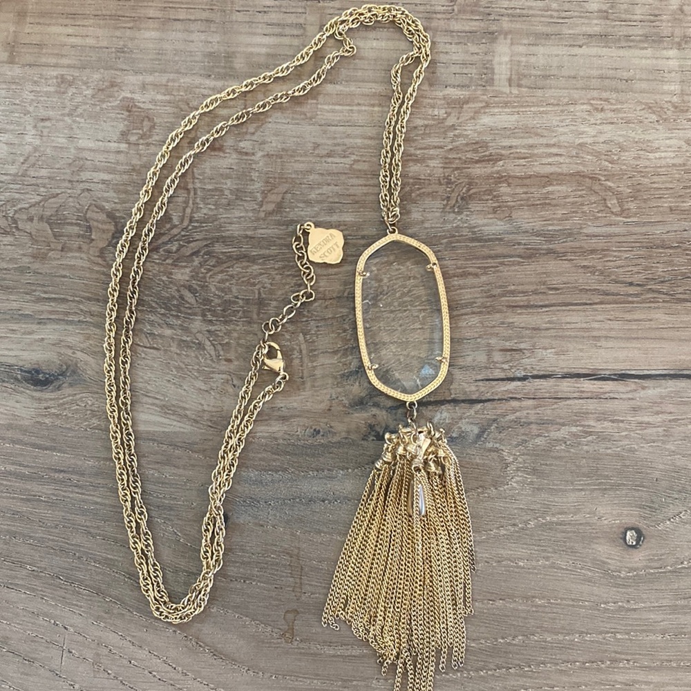 Rayne Necklace in Clear Crackled Stone